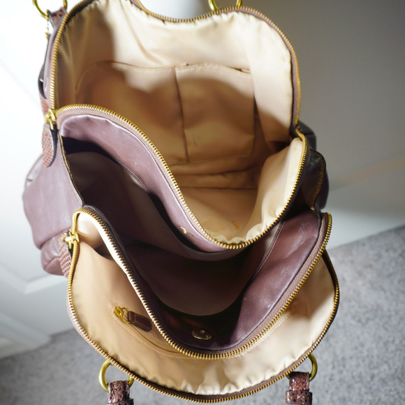 Women's Coach Brown Leather Satchel Bag - Picture 3 of 7